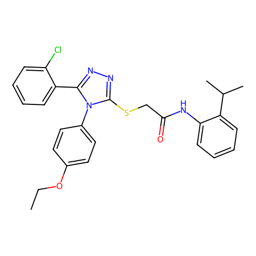 2-{[5-(2-chlorophenyl)-4-(4-ethoxyphenyl)-4H-1,2,4-triazol-3-yl]sulfanyl}-N-[2-(propan-2-yl)phenyl]acetamide structure