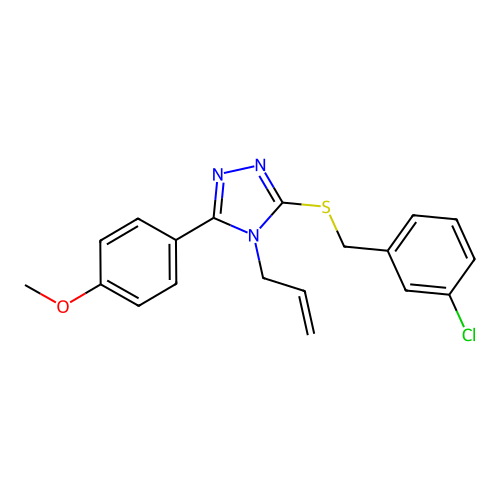 3-[(3-chlorobenzyl)sulfanyl]-5-(4-methoxyphenyl)-4-(prop-2-en-1-yl)-4H-1,2,4-triazole structure