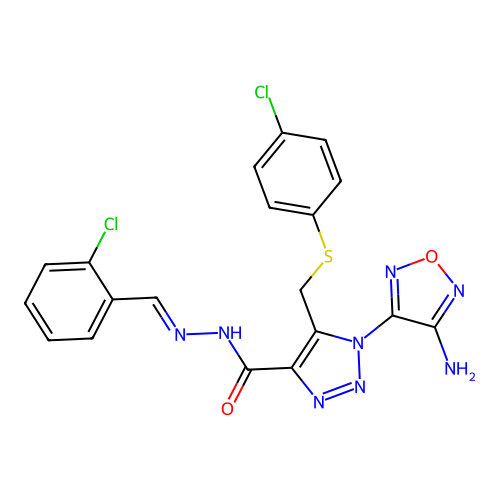 C19H14Cl2N8O2S structure