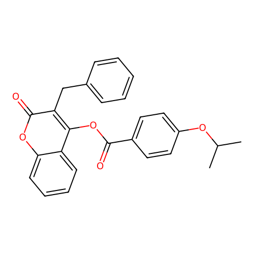 3-benzyl-2-oxo-2H-chromen-4-yl 4-(propan-2-yloxy)benzoate structure