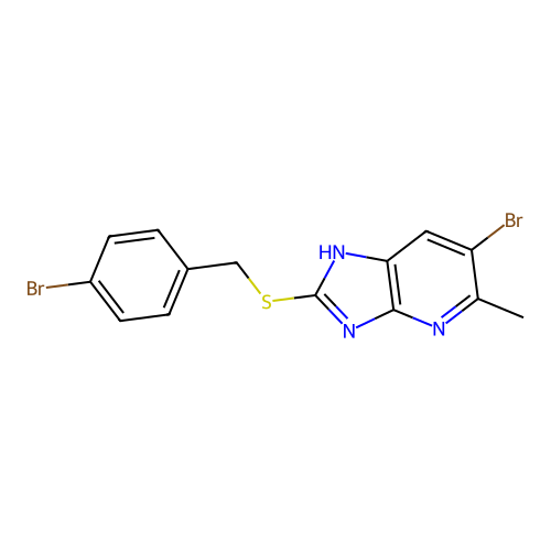 6-bromo-2-[(4-bromobenzyl)sulfanyl]-5-methyl-1H-imidazo[4,5-b]pyridine structure