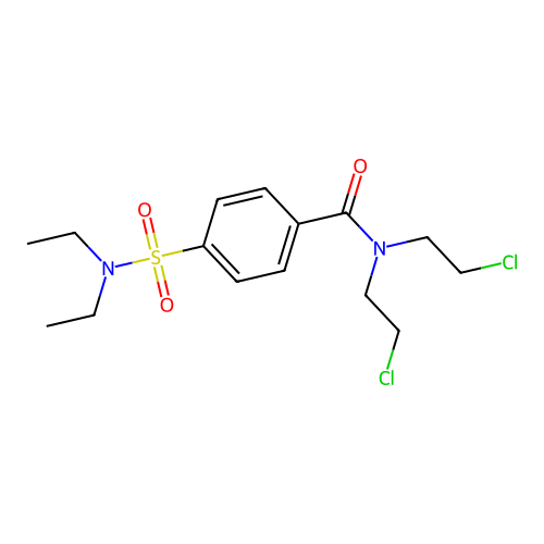 N,N-bis(2-chloroethyl)-4-(diethylsulfamoyl)benzamide structure