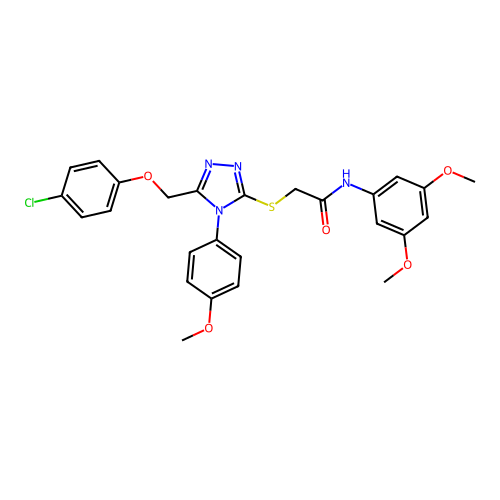 2-((5-((4-chlorophenoxy)methyl)-4-(4-methoxyphenyl)-4H-1,2,4-triazol-3-yl)thio)-N-(3,5-dimethoxyphenyl)acetamide structure