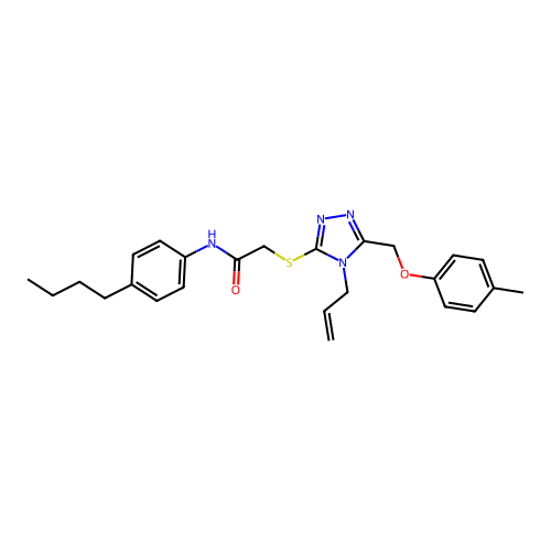 2-((4-allyl-5-((p-tolyloxy)methyl)-4H-1,2,4-triazol-3-yl)thio)-N-(4-butylphenyl)acetamide structure