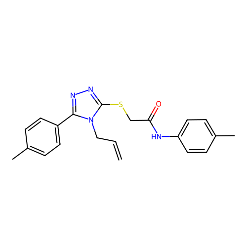 N-(4-methylphenyl)-2-{[5-(4-methylphenyl)-4-(prop-2-en-1-yl)-4H-1,2,4-triazol-3-yl]sulfanyl}acetamide structure