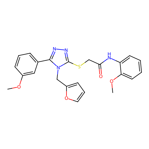 2-{[4-(furan-2-ylmethyl)-5-(3-methoxyphenyl)-4H-1,2,4-triazol-3-yl]sulfanyl}-N-(2-methoxyphenyl)acetamide structure