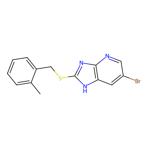 6-bromo-2-[(2-methylbenzyl)sulfanyl]-1H-imidazo[4,5-b]pyridine structure
