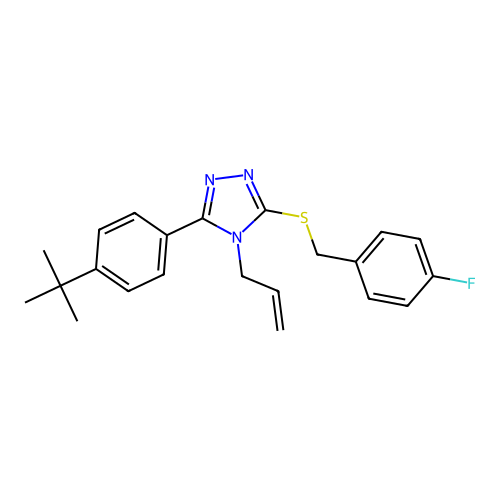 3-(4-tert-butylphenyl)-5-[(4-fluorophenyl)methylsulfanyl]-4-prop-2-enyl-1,2,4-triazole structure