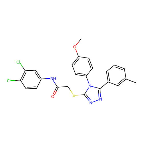 N-(3,4-dichlorophenyl)-2-{[4-(4-methoxyphenyl)-5-(3-methylphenyl)-4H-1,2,4-triazol-3-yl]sulfanyl}acetamide structure