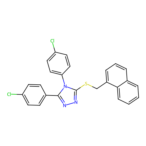 3,4-bis(4-chlorophenyl)-5-[(naphthalen-1-ylmethyl)sulfanyl]-4H-1,2,4-triazole structure