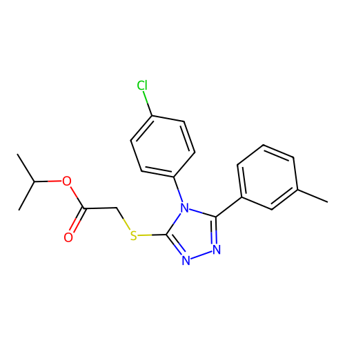Propan-2-yl 2-[[4-(4-chlorophenyl)-5-(3-methylphenyl)-1,2,4-triazol-3-yl]sulfanyl]acetate structure