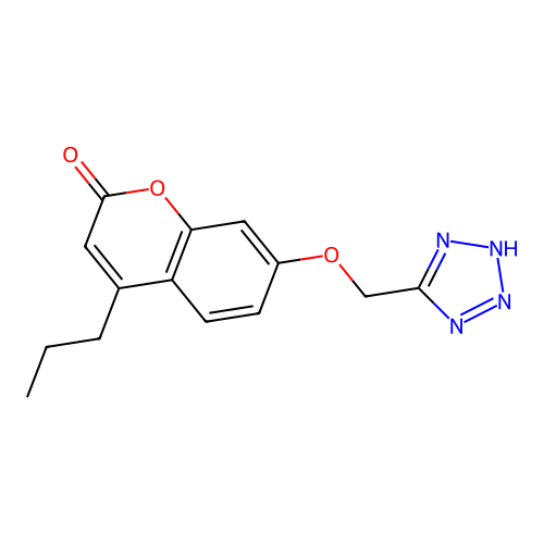 4-propyl-7-(1H-tetrazol-5-ylmethoxy)-2H-chromen-2-one structure