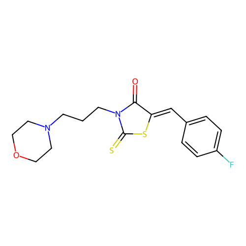 (Z)-5-(4-fluorobenzylidene)-3-(3-morpholinopropyl)-2-thioxothiazolidin-4-one structure