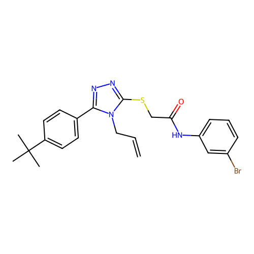 N-(3-bromophenyl)-2-{[5-(4-tert-butylphenyl)-4-(prop-2-en-1-yl)-4H-1,2,4-triazol-3-yl]sulfanyl}acetamide structure