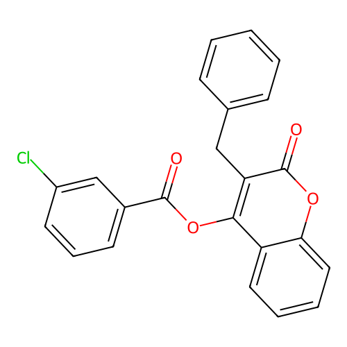 3-benzyl-2-oxo-2H-chromen-4-yl 3-chlorobenzoate structure