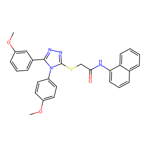 2-{[5-(3-methoxyphenyl)-4-(4-methoxyphenyl)-4H-1,2,4-triazol-3-yl]sulfanyl}-N-(naphthalen-1-yl)acetamide structure