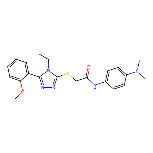 N-[4-(dimethylamino)phenyl]-2-{[4-ethyl-5-(2-methoxyphenyl)-4H-1,2,4-triazol-3-yl]sulfanyl}acetamide structure