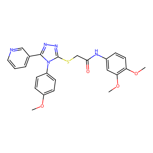 N-(3,4-dimethoxyphenyl)-2-{[4-(4-methoxyphenyl)-5-(pyridin-3-yl)-4H-1,2,4-triazol-3-yl]sulfanyl}acetamide structure