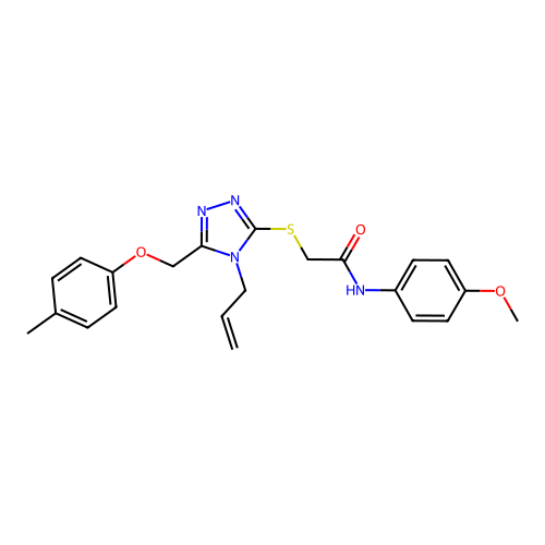 2-((4-allyl-5-((p-tolyloxy)methyl)-4H-1,2,4-triazol-3-yl)thio)-N-(4-methoxyphenyl)acetamide structure