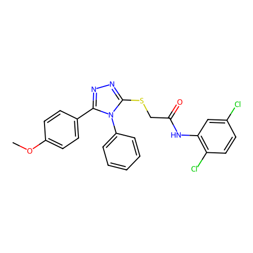 N-(2,5-dichlorophenyl)-2-[[5-(4-methoxyphenyl)-4-phenyl-1,2,4-triazol-3-yl]sulfanyl]acetamide structure