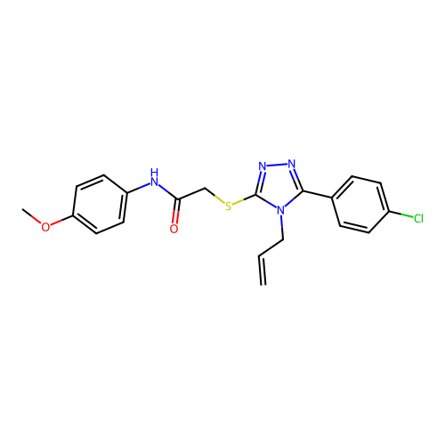 2-((4-allyl-5-(4-chlorophenyl)-4H-1,2,4-triazol-3-yl)thio)-N-(4-methoxyphenyl)acetamide structure