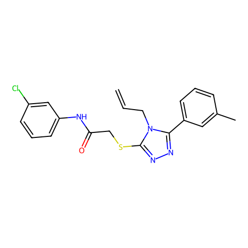 2-((4-allyl-5-(m-tolyl)-4H-1,2,4-triazol-3-yl)thio)-N-(3-chlorophenyl)acetamide structure
