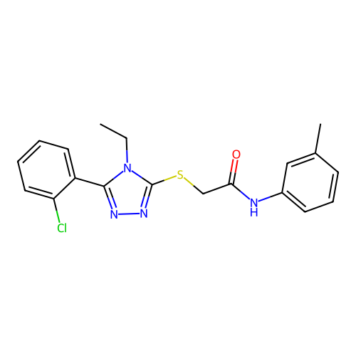 2-{[5-(2-chlorophenyl)-4-ethyl-4H-1,2,4-triazol-3-yl]sulfanyl}-N-(3-methylphenyl)acetamide structure