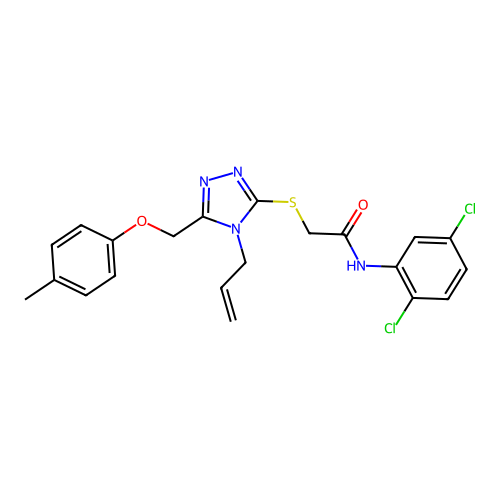 2-((4-allyl-5-((p-tolyloxy)methyl)-4H-1,2,4-triazol-3-yl)thio)-N-(2,5-dichlorophenyl)acetamide structure