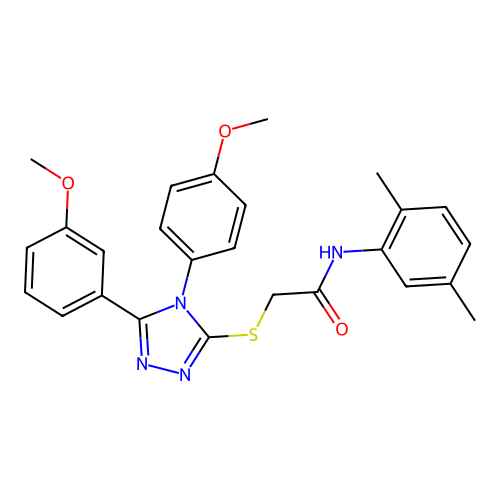 N-(2,5-dimethylphenyl)-2-{[5-(3-methoxyphenyl)-4-(4-methoxyphenyl)-4H-1,2,4-triazol-3-yl]sulfanyl}acetamide structure