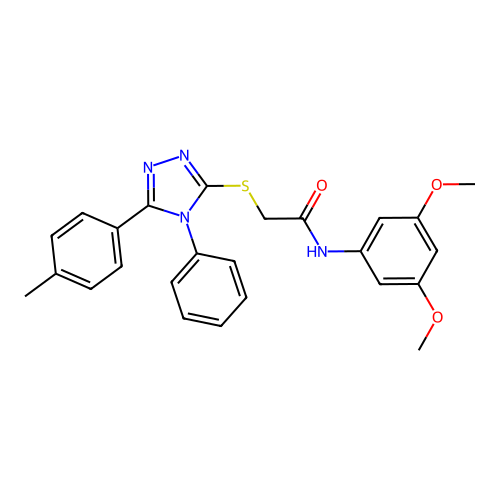 N-(3,5-dimethoxyphenyl)-2-[[5-(4-methylphenyl)-4-phenyl-1,2,4-triazol-3-yl]sulfanyl]acetamide structure