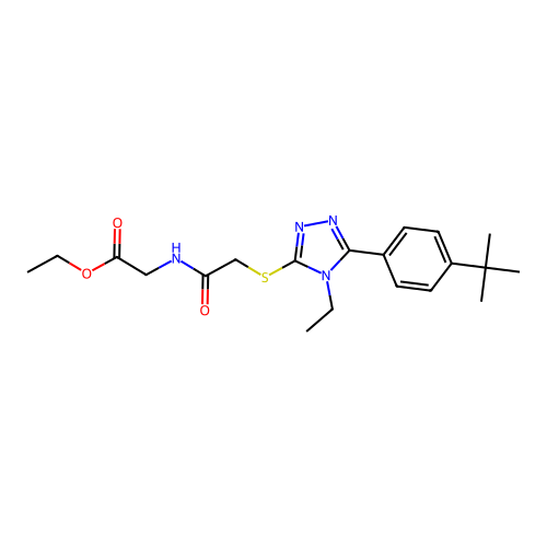 ethyl N-({[5-(4-tert-butylphenyl)-4-ethyl-4H-1,2,4-triazol-3-yl]sulfanyl}acetyl)glycinate structure