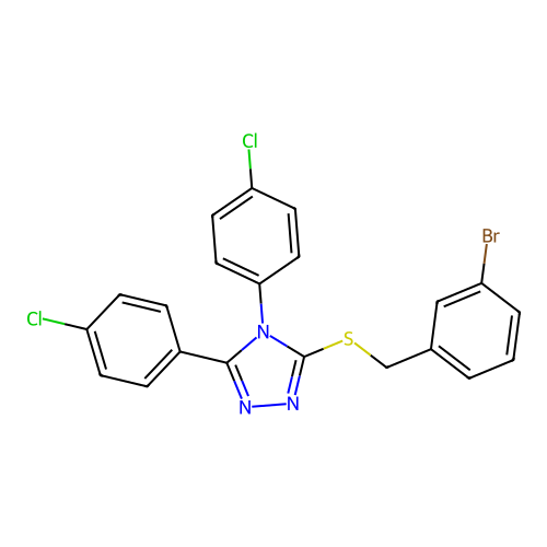 4,5-Bis(4-chlorophenyl)-3-[(3-bromophenyl)methylthio]-1,2,4-triazole structure