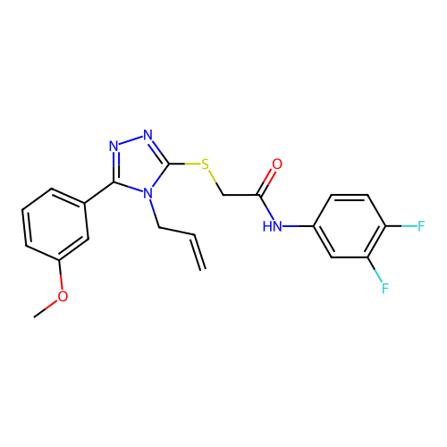 N-(3,4-difluorophenyl)-2-{[5-(3-methoxyphenyl)-4-(prop-2-en-1-yl)-4H-1,2,4-triazol-3-yl]sulfanyl}acetamide structure
