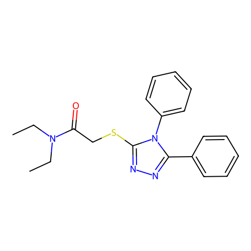 2-[(4,5-diphenyl-4H-1,2,4-triazol-3-yl)sulfanyl]-N,N-diethylacetamide structure