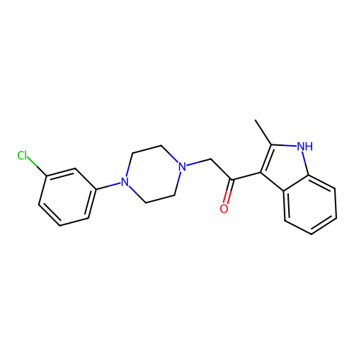 2-[4-(3-chlorophenyl)piperazin-1-yl]-1-(2-methyl-1H-indol-3-yl)ethanone structure