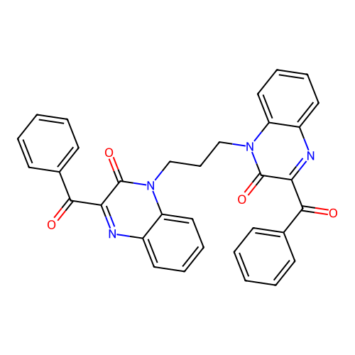 1,1'-(Propane-1,3-diyl)bis[3-benzoylquinoxalin-2(1h)-one] structure