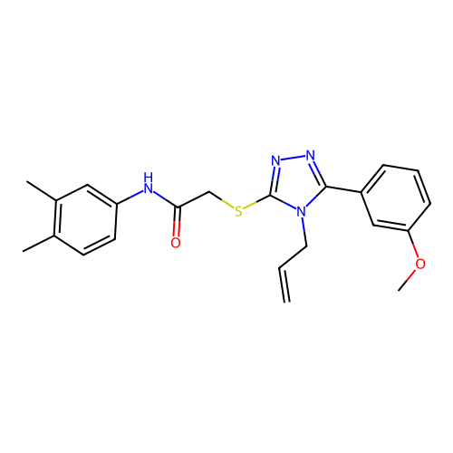 N-(3,4-dimethylphenyl)-2-{[5-(3-methoxyphenyl)-4-(prop-2-en-1-yl)-4H-1,2,4-triazol-3-yl]sulfanyl}acetamide structure