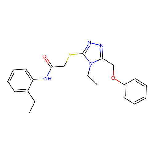 2-{[4-ethyl-5-(phenoxymethyl)-4H-1,2,4-triazol-3-yl]sulfanyl}-N-(2-ethylphenyl)acetamide structure