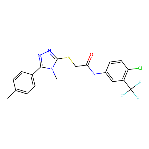 N-[4-chloro-3-(trifluoromethyl)phenyl]-2-{[4-methyl-5-(4-methylphenyl)-4H-1,2,4-triazol-3-yl]sulfanyl}acetamide structure