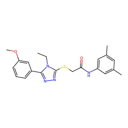 N-(3,5-dimethylphenyl)-2-{[4-ethyl-5-(3-methoxyphenyl)-4H-1,2,4-triazol-3-yl]sulfanyl}acetamide structure