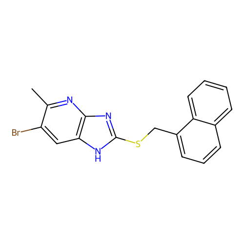 6-bromo-5-methyl-2-[(naphthalen-1-ylmethyl)sulfanyl]-1H-imidazo[4,5-b]pyridine structure