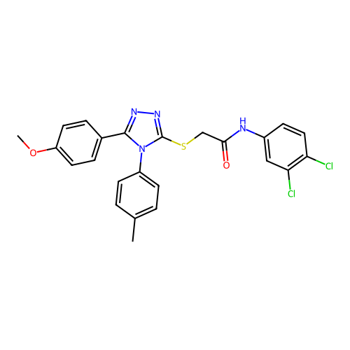 N-(3,4-dichlorophenyl)-2-{[5-(4-methoxyphenyl)-4-(4-methylphenyl)-4H-1,2,4-triazol-3-yl]sulfanyl}acetamide structure