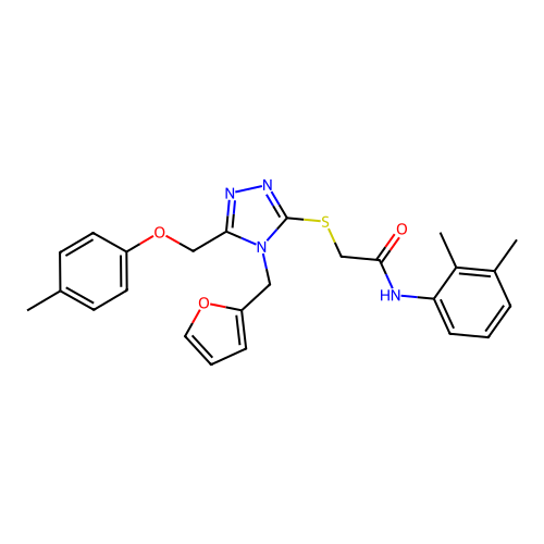 N-(2,3-dimethylphenyl)-2-((4-(furan-2-ylmethyl)-5-((p-tolyloxy)methyl)-4H-1,2,4-triazol-3-yl)thio)acetamide structure