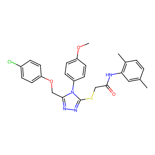 2-((5-((4-chlorophenoxy)methyl)-4-(4-methoxyphenyl)-4H-1,2,4-triazol-3-yl)thio)-N-(2,5-dimethylphenyl)acetamide structure