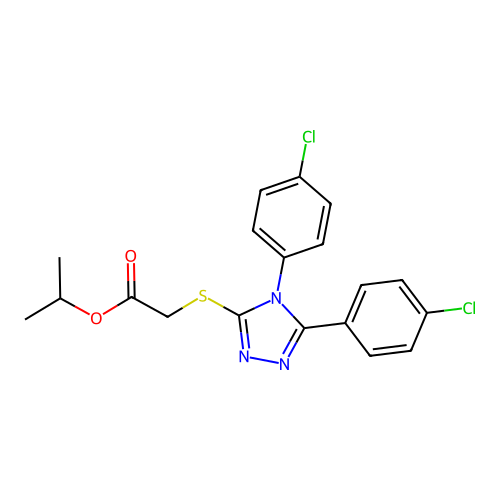 Methylethyl 2-[4,5-bis(4-chlorophenyl)-1,2,4-triazol-3-ylthio]acetate structure