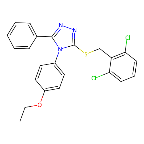 3-[(2,6-dichlorobenzyl)sulfanyl]-4-(4-ethoxyphenyl)-5-phenyl-4H-1,2,4-triazole structure