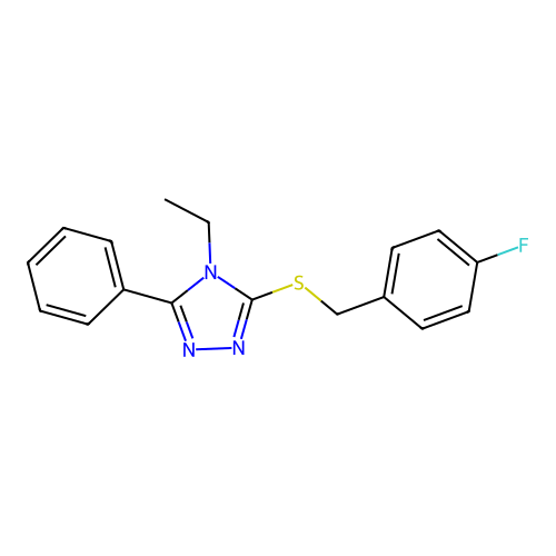 4-ethyl-3-[(4-fluorobenzyl)sulfanyl]-5-phenyl-4H-1,2,4-triazole structure