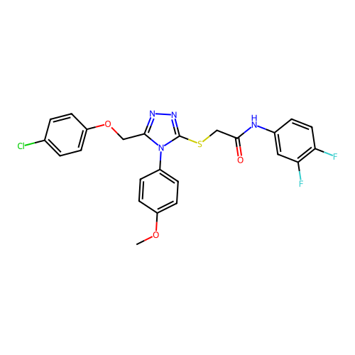 2-((5-((4-chlorophenoxy)methyl)-4-(4-methoxyphenyl)-4H-1,2,4-triazol-3-yl)thio)-N-(3,4-difluorophenyl)acetamide structure