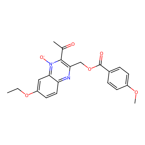 (3-Acetyl-6-ethoxy-4-oxidoquinoxalin-4-ium-2-yl)methyl 4-methoxybenzoate structure