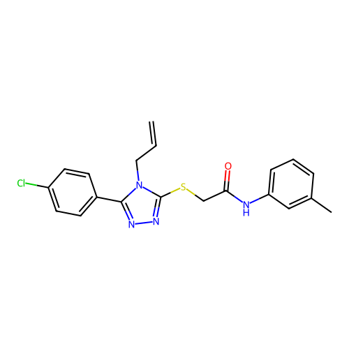 2-{[5-(4-chlorophenyl)-4-(prop-2-en-1-yl)-4H-1,2,4-triazol-3-yl]sulfanyl}-N-(3-methylphenyl)acetamide structure